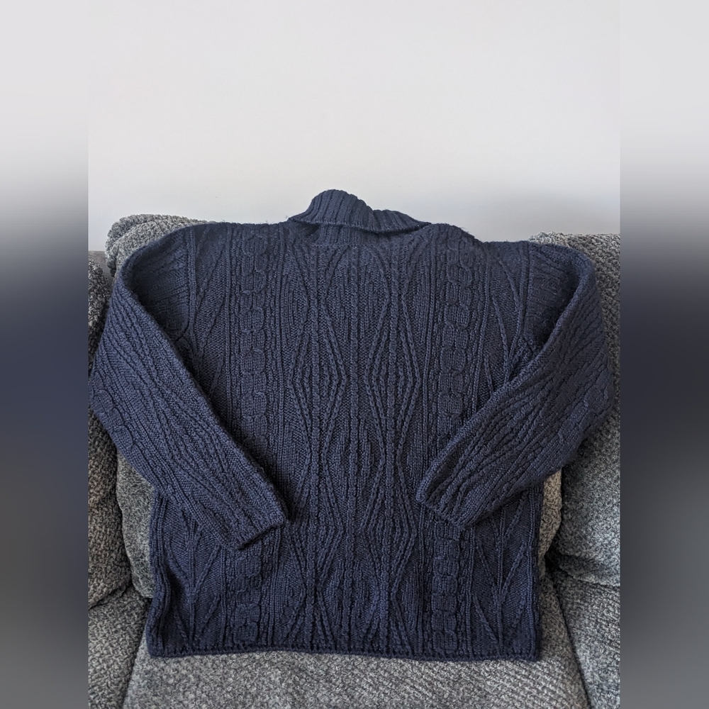 Mens Vintage Bonner of Ireland Pure New Wool Fishermen Chunky Cable Knit Sweater